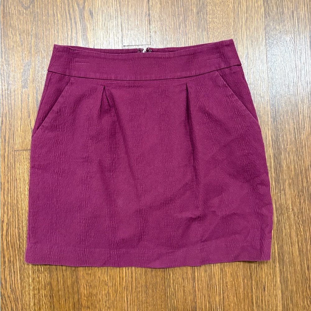 LOFT Wine Textured Mini Skirt